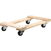 Chariots en Bois Franc - usage moyen, Roues en Polyol&eacute;fine, Capacit&eacute; de 900 lb, 18" la x 30" p x 7" h Cantin et fils