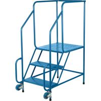 Tilt-N-Roll Ladders, Steel, 3 Steps, 22" Wide, 24" D x 27" H Top Step Cantin et fils