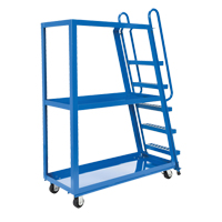 Stock Picking Cart, Steel, 21-7/8" W x 56-1/8" D, 3 Shelves, 1000 lbs. Capacity Cantin et fils