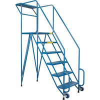 Mechanics/Maintenance Rolling Ladder, Steel, 6 Steps, 57" Platform Height Cantin et fils
