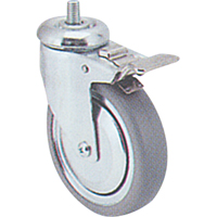 Zinc Plated Caster, Swivel with Brake, 3" (76 mm) Dia., 150 lbs. (68 kg.) Capacity Cantin et fils
