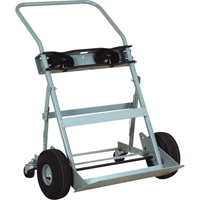 Four-Wheel Cylinder Hand Trucks, Pneumatic Wheels, 28" W x 6" L Base, 1000 lbs. Cantin et fils