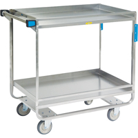Chariots avec barres de retenue, 2 Tiers, 23" la x 37-1/4" h x 38-5/8" p, Capacit&eacute; 700 lb Cantin et fils