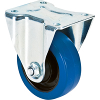 Blue Caster, Rigid, 4" (101.6 mm), Rubber, 350 lbs. (158.8 kg.) Cantin et fils