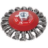 Brosse conique &agrave; fils torsad&eacute;s BK520T, Dia. 5", Arbre 5/8-11 Cantin et fils
