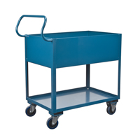 Chariots de service &agrave; bordure profonde, 2 Tiers, 24" la x 47" h x 36" p, Capacit&eacute; 1200 lb Cantin et fils