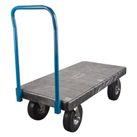 Chariots &agrave; plateforme en plastique, 60" lo x 30" la, 900 lb cap, Roues Anticrevaison Cantin et fils