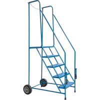 Escabeau roulant avec rails pour acc&egrave;s &agrave; une remorque, 4 marches, Largeur de la marche 22", Hauteur de la plateforme 37", Acier Cantin et fils