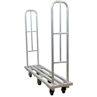 Aluminum U-Boat Platform Truck, 16" W x 63" L, 1322 lbs. Cap., Polyurethane Wheels Cantin et fils