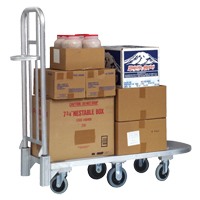 Aluminum Merchandise Cart, 20" W x 55-1/4" L, 1200 lbs. Cap., Polyurethane Wheels Cantin et fils