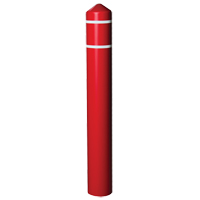 Smooth Bollard Cover With Reflective Stripes, 4" Dia. x 56" L, Red Cantin et fils