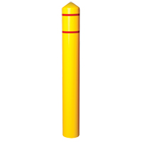 Smooth Bollard Cover With Reflective Stripes, 4" Dia. x 56" L, Yellow Cantin et fils