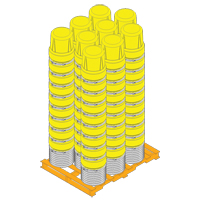 Baril emboîtable en poly&eacute;thyl&egrave;ne, 10 gal. US (8,33 gal. imp.), Dessus ouvert, Bleu Cantin et fils
