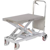 Manual Hydraulic Scissor Lift Table, 32-1/2" L x 19-1/2 W, Partial Stainless Steel, 1000 lbs. Capacity Cantin et fils