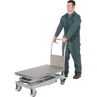 Manual Hydraulic Scissor Lift Table, 35-1/2" L x 20" W, Partial Stainless Steel, 800 lbs. Capacity Cantin et fils