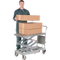 Manual Hydraulic Scissor Lift Table, 35-1/2" L x 20" W, Partial Stainless Steel, 800 lbs. Capacity Cantin et fils