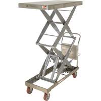 Table &eacute;l&eacute;vatrice hydraulique manuelle &agrave; ciseaux, 47-1/2" lo x 24" la, Partiellement en acier inoxydable, Capacit&eacute; 1500 lb Cantin et fils