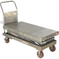Table &eacute;l&eacute;vatrice hydraulique manuelle &agrave; ciseaux, 47-1/2" lo x 24" la, Partiellement en acier inoxydable, Capacit&eacute; 1500 lb Cantin et fils