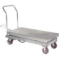 Table &eacute;l&eacute;vatrice hydraulique manuelle &agrave; ciseaux, 47" lo x 24" la, Partiellement en acier inoxydable, Capacit&eacute; 2000 lb Cantin et fils