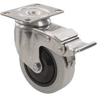 Roulette 2309 avec 2 freins, Pivotant avec frein, 4" (101,6 mm), Gris Envirothane, 350 lb (158,8 kg) Cantin et fils