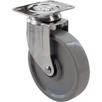 Roulette 2309, Pivotant, 4" (101,6 mm), Gris Envirothane, 350 lb (158,8 kg) Cantin et fils