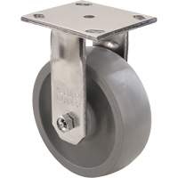 Roulette Max9, Fixe avec frein, 5" (127 mm), Gris-WOW Envirothane, 1000 lb (453,6 kg) Cantin et fils