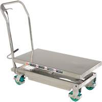 Table &eacute;l&eacute;vatrice hydraulique manuelle &agrave; ciseaux, 36-1/4" lo x 19-3/8" la, Acier inoxydable, Capacit&eacute; 600 lb Cantin et fils