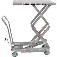 Table &eacute;l&eacute;vatrice hydraulique manuelle &agrave; ciseaux, 36-1/4" lo x 19-3/8" la, Acier inoxydable, Capacit&eacute; 600 lb Cantin et fils