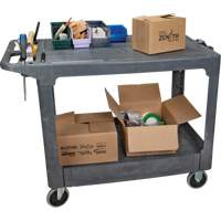 Flat-Shelf Utility Service Cart, 2 Tiers, 25-1/4" x 32-1/4" x 44", 550 lbs. Capacity Cantin et fils