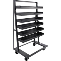 Single-Sided Heavy Duty A-Frame Cart with 6 Lipped Trays, 38" x 25" x 63", 2500 lbs. Capacity Cantin et fils