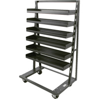 Single-Sided Heavy Duty A-Frame Cart with 6 Lipped Trays, 38" x 25" x 63", 2500 lbs. Capacity Cantin et fils