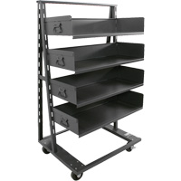 Single-Sided Heavy Duty A-Frame Cart with 4 Large Trays, 38" x 25" x 63", 2500 lbs. Capacity Cantin et fils