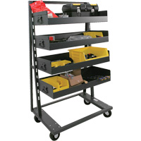 Single-Sided Heavy Duty A-Frame Cart with 4 Large Lipped Trays, 38" x 25" x 63", 2500 lbs. Capacity Cantin et fils