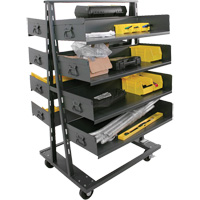 Double-Sided Heavy Duty A-Frame Cart with 8 Large Trays, 38" x 30" x 63", 2500 lbs. Capacity Cantin et fils