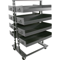Double-Sided Heavy Duty A-Frame Cart with 8 Large Lipped Trays, 38" x 30" x 63", 2500 lbs. Capacity Cantin et fils