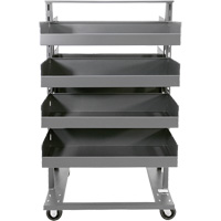 Double-Sided Heavy Duty A-Frame Cart with 8 Large Lipped Trays, 38" x 30" x 63", 2500 lbs. Capacity Cantin et fils