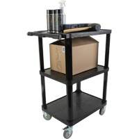 Utility Cart with Flat Shelf, 3 Tiers, 18-1/8" x 37-3/8" x 27-3/4", 330 lbs. Capacity Cantin et fils