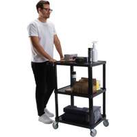 Utility Cart with Flat Shelf, 3 Tiers, 18-1/8" x 37-3/8" x 27-3/4", 330 lbs. Capacity Cantin et fils