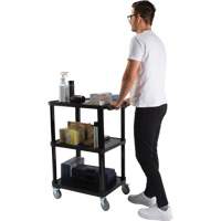 Utility Cart with Flat Shelf, 3 Tiers, 18-1/8" x 37-3/8" x 27-3/4", 330 lbs. Capacity Cantin et fils