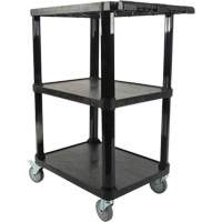 Utility Cart with Flat Shelf, 3 Tiers, 18-1/8" x 37-3/8" x 27-3/4", 330 lbs. Capacity Cantin et fils