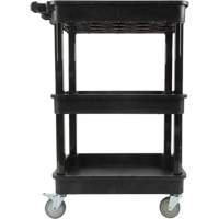 Utility Cart with Deep Lip Shelf, 3 Tiers, 19" x 39-1/2" x 28-1/4", 330 lbs. Capacity Cantin et fils