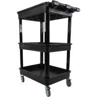 Utility Cart with Deep Lip Shelf, 3 Tiers, 19" x 39-1/2" x 28-1/4", 330 lbs. Capacity Cantin et fils