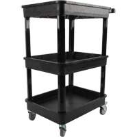 Utility Cart with Deep Lip Shelf, 3 Tiers, 19" x 39-1/2" x 28-1/4", 330 lbs. Capacity Cantin et fils