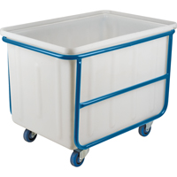 Chariot-caisse &agrave; parois droites, Poly&eacute;thyl&egrave;ne blanc, 46" lo x 28" la x 31" h, Volume 14 pi³, Capacit&eacute; 1000 lb Cantin et fils