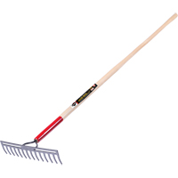 Pro Double Back Level Rake, Ashwood Handle, 13-3/4" W, Tempered Steel Blade, 14 Tines Cantin et fils