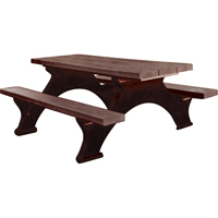 Recycled Plastic Picnic Tables, 8' L x 61-1/2" W, Brown Cantin et fils