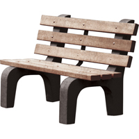 Bancs de parc, Plastique recycl&eacute;, 72" lo x 25" la x 31" h, Brun Cantin et fils