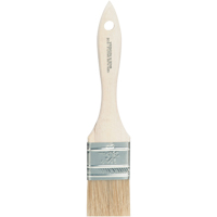 Pinceau &agrave; soies rases, Soie blanche, Manche Bois, Largeur de 1-1/2" Cantin et fils