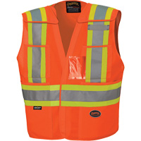 6930 Veste de s&eacute;curit&eacute; d&eacute;tachable &agrave; &eacute;paules tombantes, Orange haute visibilit&eacute;, Grand/T-Grand, Polyester Cantin et fils