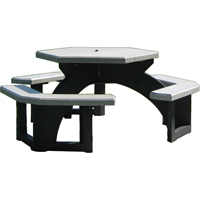 Recycled Plastic Hexagon Picnic Tables, 78" L x 78" W, Grey Cantin et fils
